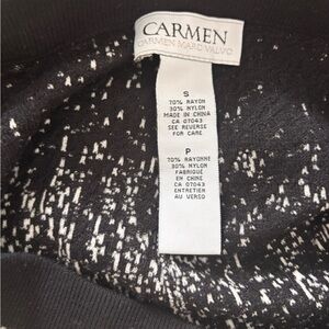 Carmen Marc Valvo Black and White Knit Skirt